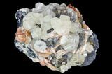 Cerussite Crystals with Bladed Barite on Galena - Morocco #100763-1